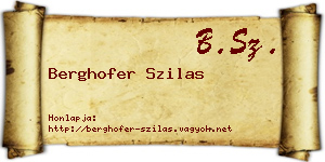 Berghofer Szilas névjegykártya